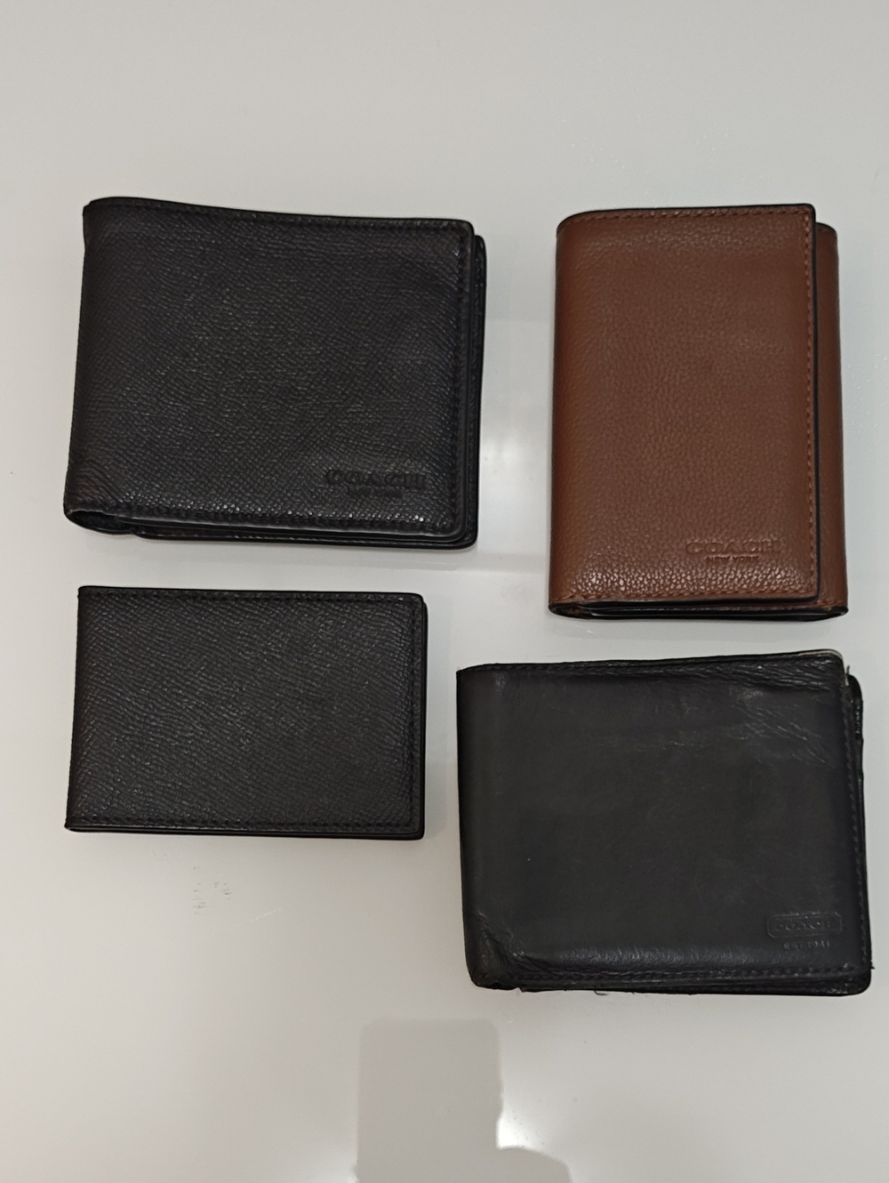 Coach Men's Black and Brown Leather Wallets